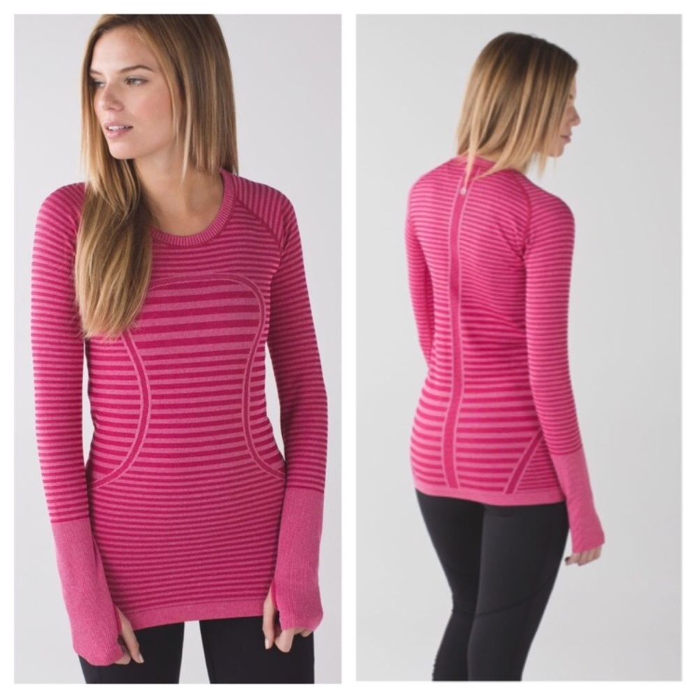 LULULEMON striped long sleeve swiftly tech top
